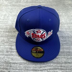Hollywood Stars Hat Cap Mens Fitted 7 1/2 New Era Blue MILB Wool
